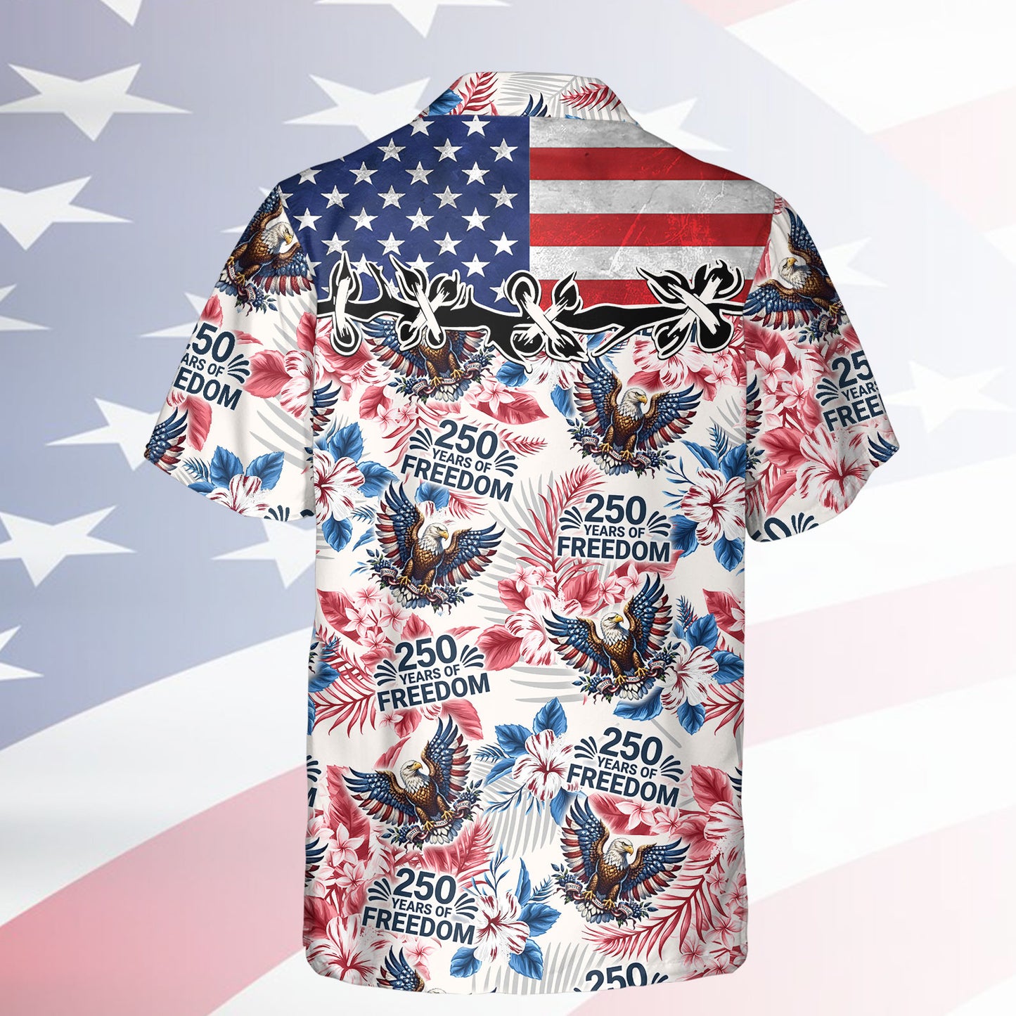 Vintage 250 Years Of Freedom Hawaiian Shirt, Patriotic 1776-2026 AOP Hawaii Shirt, Independence Day Gift 685403
