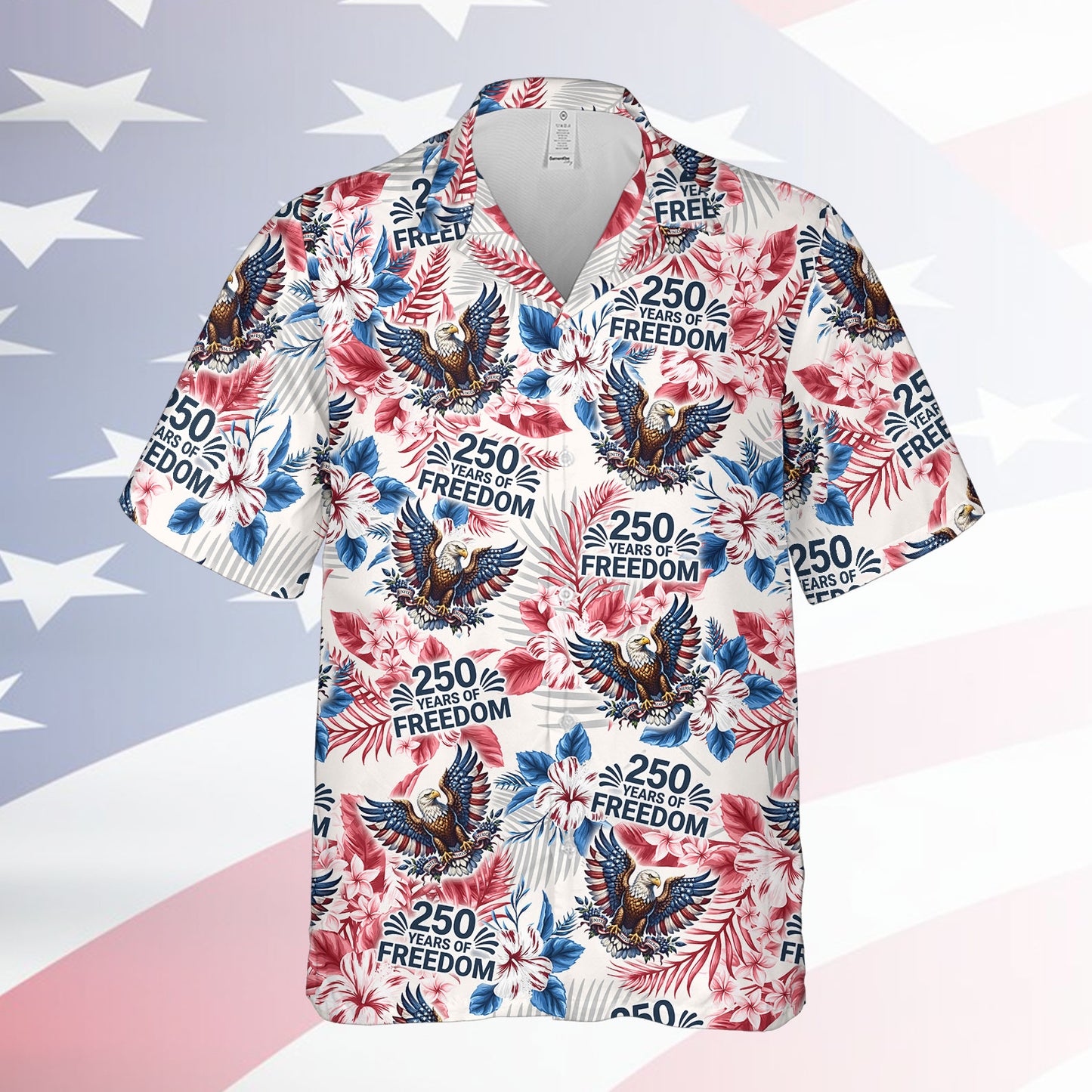 Vintage 250 Years Of Freedom Hawaiian Shirt, Patriotic 1776-2026 AOP Hawaii Shirt, Independence Day Gift 685403