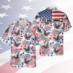 Vintage 250 Years Of Freedom Hawaiian Shirt, Patriotic 1776-2026 AOP Hawaii Shirt, Independence Day Gift 685403