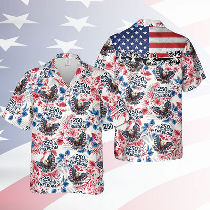 Vintage 250 Years Of Freedom Hawaiian Shirt, Patriotic 1776-2026 AOP Hawaii Shirt, Independence Day Gift 685403
