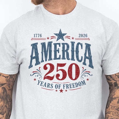USA 250 Years Of Freedom Bright Shirt, Retro 250th Anniversary Tee, Patriotic 4th Of July Gift 685436