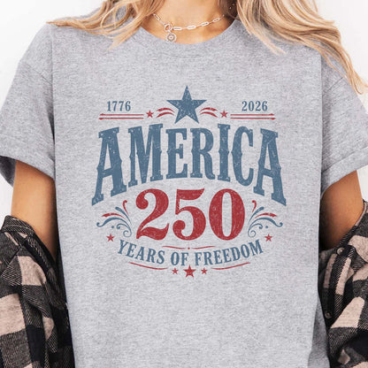 USA 250 Years Of Freedom Bright Shirt, Retro 250th Anniversary Tee, Patriotic 4th Of July Gift 685436