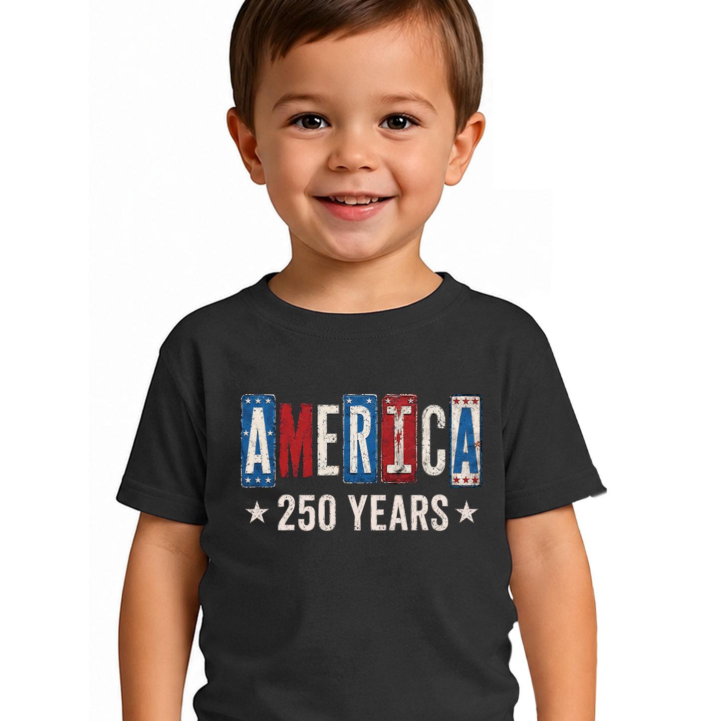 USA 250th Anniversary Front & Back Kid Shirt, American Flag Tee, Patriotic 4th Of July Gift 685429