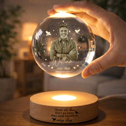 Custom Photo Memorial Crystal Ball Night Light, Mom Remembrance Gift, Dad Memorial Gift 685450