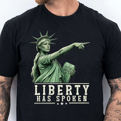 Sophie Cunningham Pointing Shirt, Liberty Has Spoken Tee, Patriotic Lady Liberty Graphic T-Shirt 685590