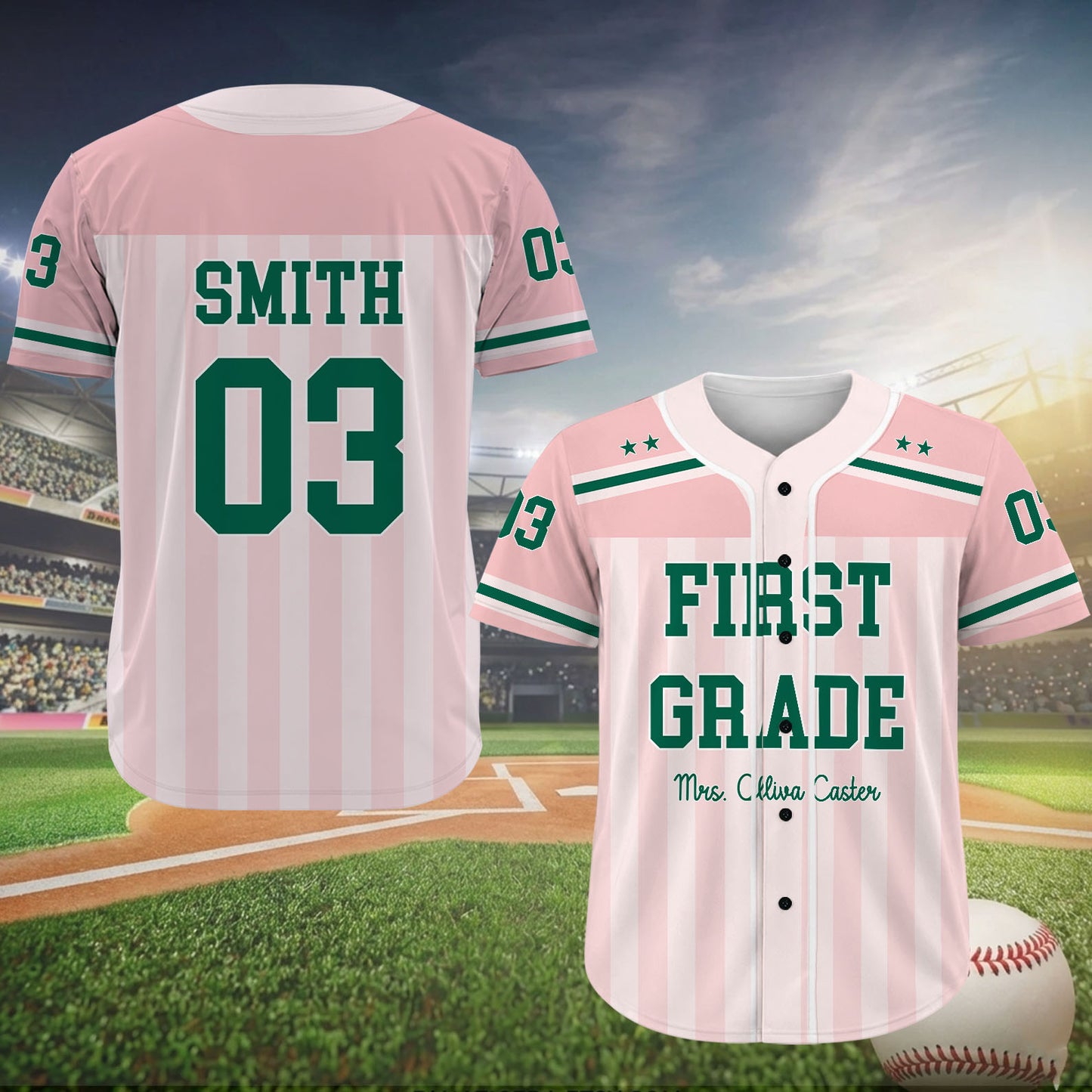 Personalized Teacher Baseball Jersey, Custom Grade Level, Name & Number Shirt, Back to School Teacher Gift 685690