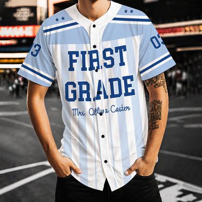 Personalized Teacher Baseball Jersey, Custom Grade Level, Name & Number Shirt, Back to School Teacher Gift 685690