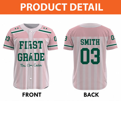 Personalized Teacher Baseball Jersey, Custom Grade Level, Name & Number Shirt, Back to School Teacher Gift 685690