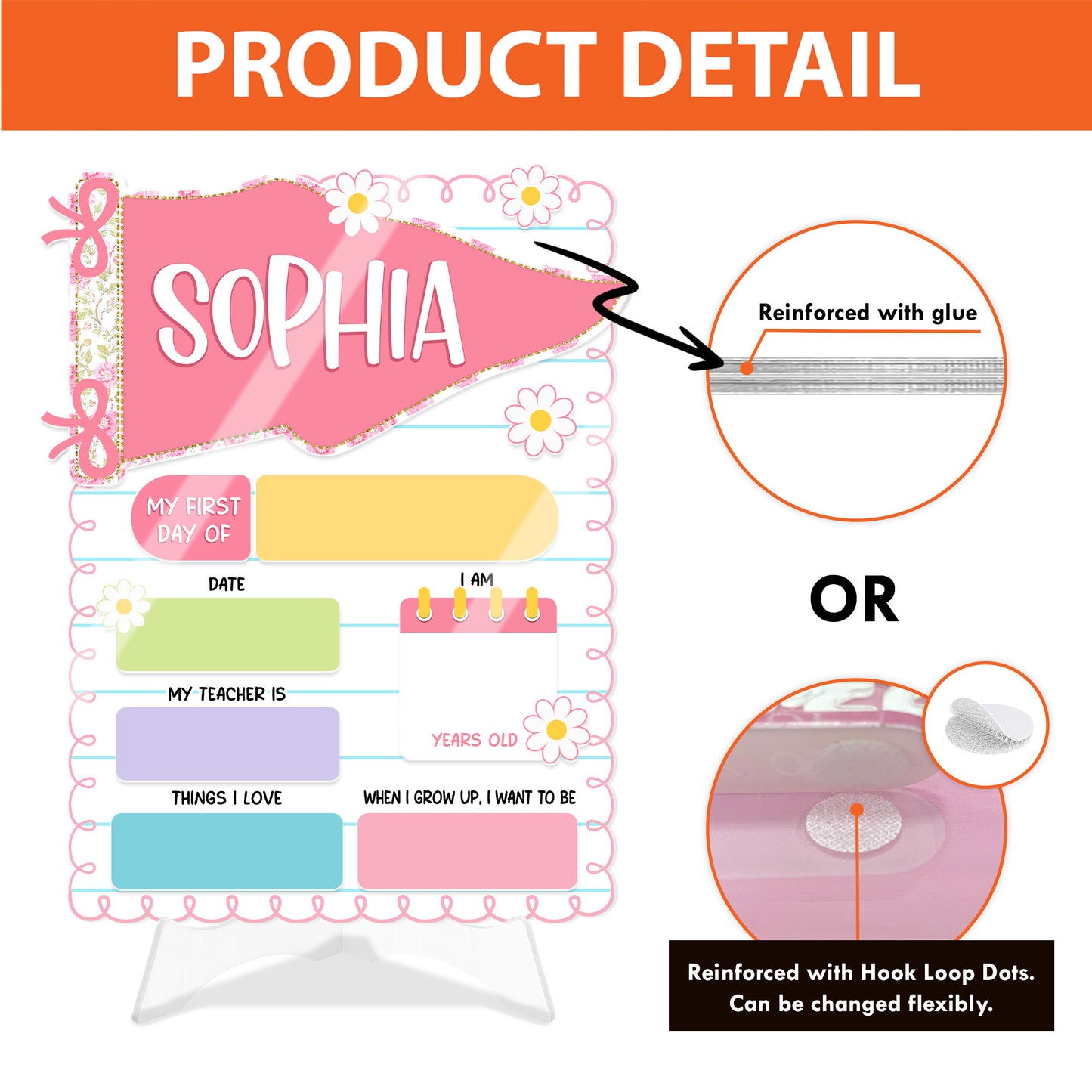 Personalized First Day of School Sign, Back to School Board, Custom Preschool Kindergarten Photo Prop 685694