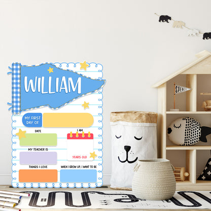 Personalized First Day of School Sign, Back to School Board, Custom Preschool Kindergarten Photo Prop 685694