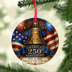 America 250th Anniversary Acrylic Ornament | 1776-2026 Liberty Bell Christmas Ornament | USA Heritage Gift 685754