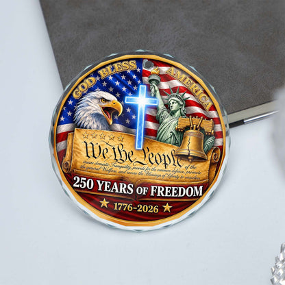 250 Years of Freedom Glass Ornament, Patriotic USA Liberty Bell Christmas Keepsake Gift 685790