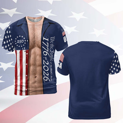 Funny 250 Years We The People AOP Shirt, Patriotic USA Flag Shirt, 4th of July Party Gift 685793