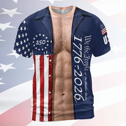 Funny 250 Years We The People AOP Shirt, Patriotic USA Flag Shirt, 4th of July Party Gift 685793