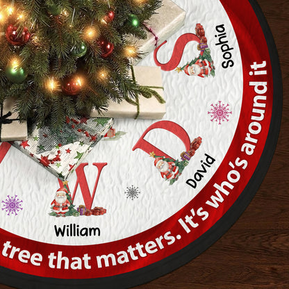 Personalized Christmas Tree Skirt, Custom Family Name Holiday Tree Decor, Christmas Tree Base Cover 685888