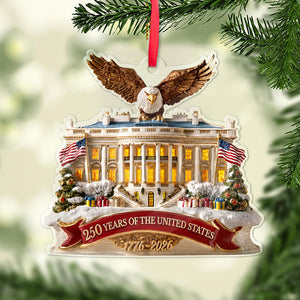 USA 250th Anniversary Acrylic Ornament, Bald Eagle 1776-2026 Patriotic Christmas Decor 685910