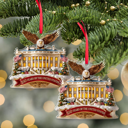 USA 250th Anniversary Acrylic Ornament, Bald Eagle 1776-2026 Patriotic Christmas Decor 685910