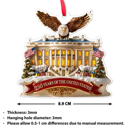 USA 250th Anniversary Acrylic Ornament, Bald Eagle 1776-2026 Patriotic Christmas Decor 685910