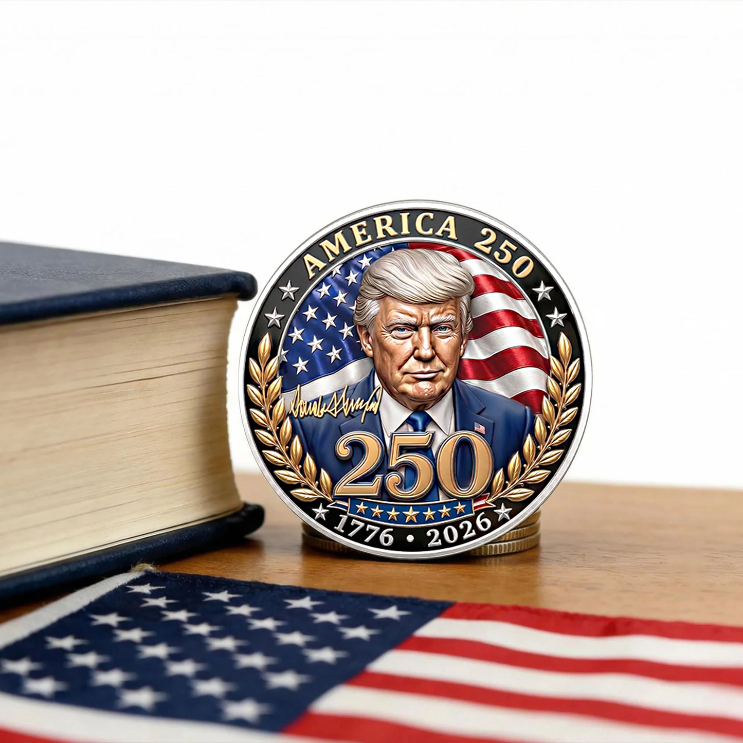 Donald Trump 250 Years of America Challenge Coin, 1776–2026 USA 250th Anniversary Collectible Coin 686133