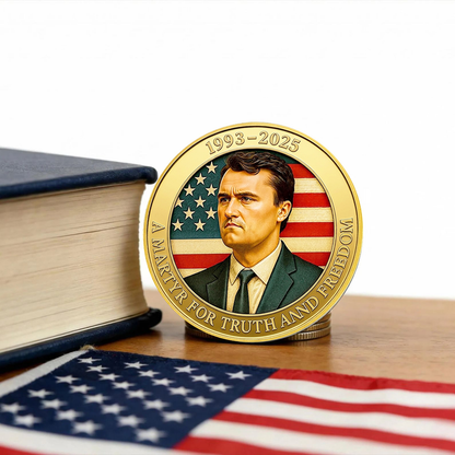 Charlie Kirk Commemorative Coin, 1993-2025 Memorial Tribute Coin, Patriotic Christian Keepsake 686057