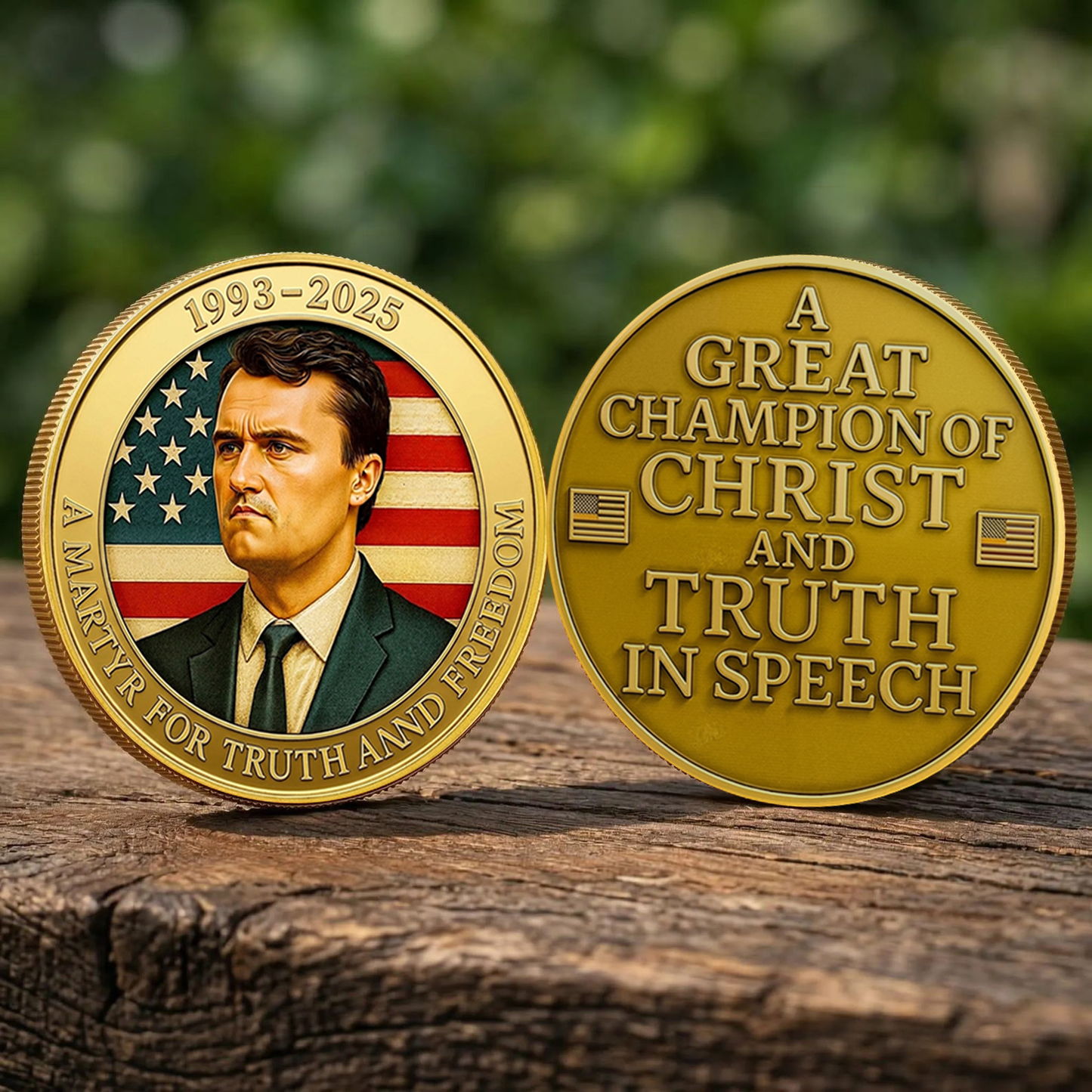 Charlie Kirk Commemorative Coin, 1993-2025 Memorial Tribute Coin, Patriotic Christian Keepsake 686057