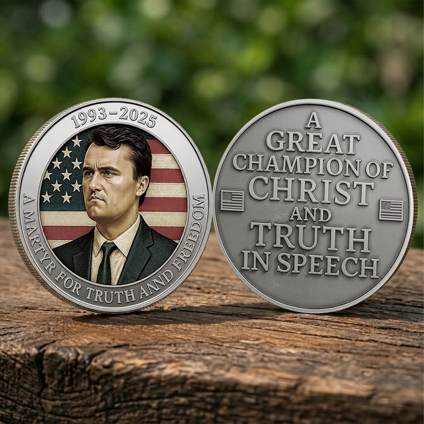 Charlie Kirk Commemorative Coin, 1993-2025 Memorial Tribute Coin, Patriotic Christian Keepsake 686057