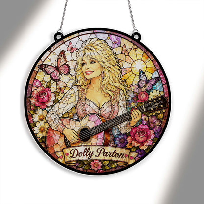 Dolly Parton Memorial Stained Glass Suncatcher, Country Music Tribute Gift, Dolly Parton Fan Gift 686109