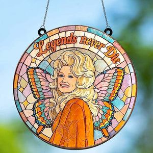 Dolly Parton Memorial Stained Glass Suncatcher, Country Music Tribute, Legends Never Die Fan Gift 686123