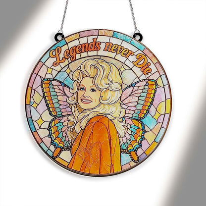 Dolly Parton Memorial Stained Glass Suncatcher, Country Music Tribute, Legends Never Die Fan Gift 686123
