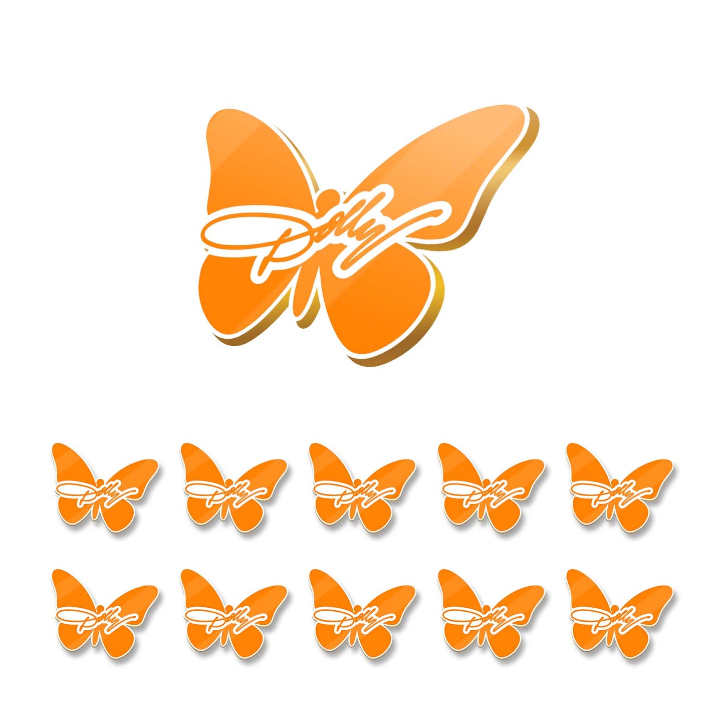 Dolly Orange Butterfly Lapel Pin, Pack of 10 Country Music Memorial Pins, Dolly Parton Fan Gift 686125