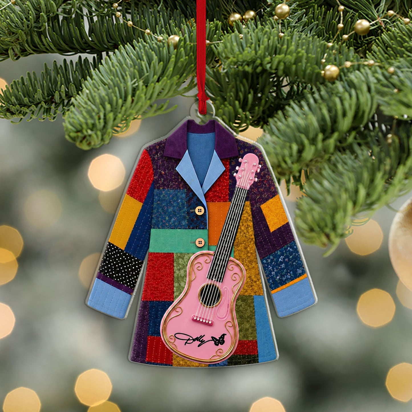 Dolly Parton Memorial Acrylic & Ceramic Ornament Set, Country Music Christmas Ornaments, Dolly Fan Gift 686203