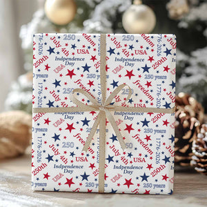 USA 250 Years Wrapping Paper, 1776-2026 Patriotic Gift Wrap, July 4th Independence Day Decor 686220