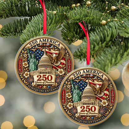 America 250th Anniversary Acrylic Ornament 1776-2026 Patriotic Christmas Gift 686459