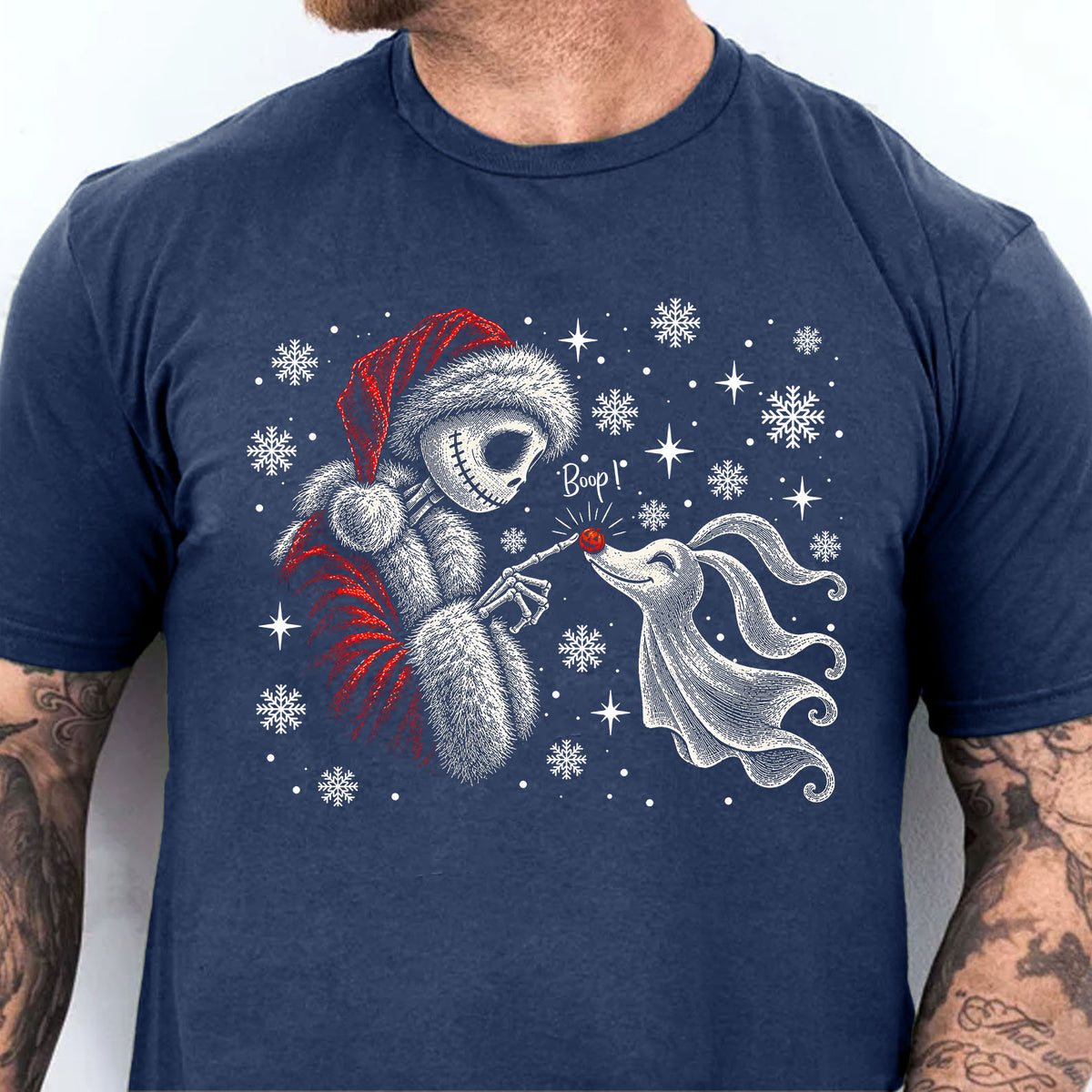 Jack Skellington and Zero Boop Christmas T-Shirt, Funny Nightmare Before Christmas Xmas Shirt, Holiday Gift Top 686634