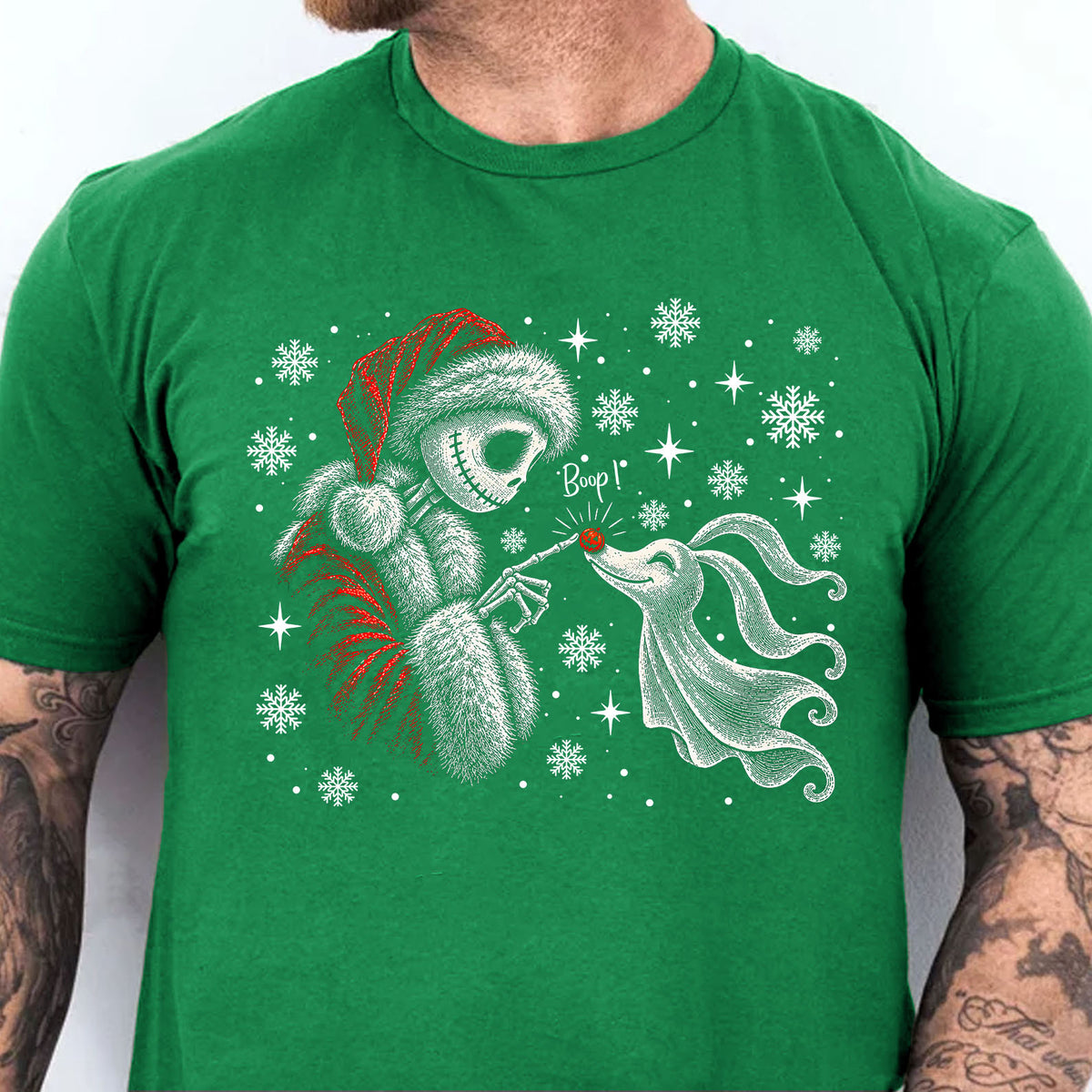 Jack Skellington and Zero Boop Christmas T-Shirt, Funny Nightmare Before Christmas Xmas Shirt, Holiday Gift Top 686634