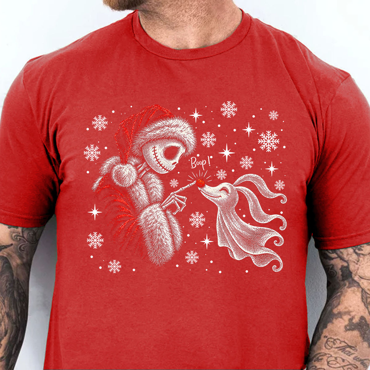 Jack Skellington and Zero Boop Christmas T-Shirt, Funny Nightmare Before Christmas Xmas Shirt, Holiday Gift Top 686634