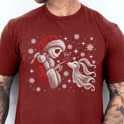 Jack Skellington and Zero Boop Christmas T-Shirt, Funny Nightmare Before Christmas Xmas Shirt, Holiday Gift Top 686634