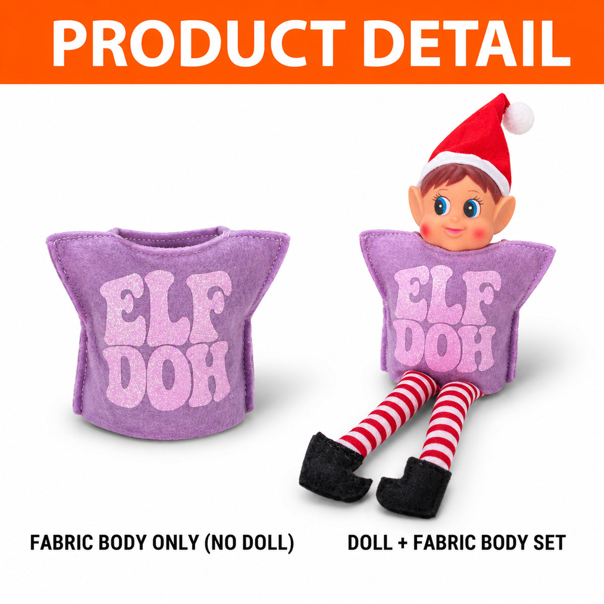 Elf Doh Costume Accessory, Elf Outfit Funny Christmas Elf Doll Costume 686679 WFD