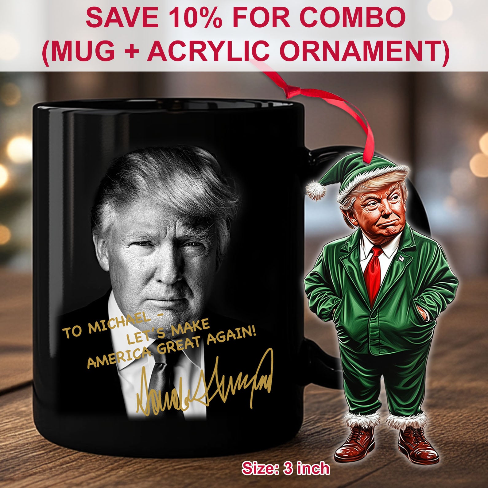 President Donald Trump Autographed Mug | Donald Trump Homage Mug | Donald Trump Fan Black Mug C922 - GOP