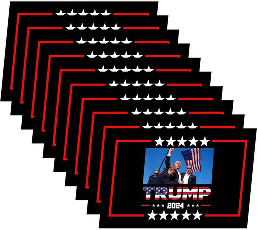 10 Pack Trump Survived Shot Trump 2024 Ear Bullet-Proof PA Pennsylvania Rally Shot Shooting Survivor Fight Strong Fist Pump Stickers Laptop Bumper Decal Window Waterproof Car Stickers