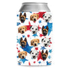 Personalized Patriotic Paws & Stars Can Cooler | Custom Pet Photo Can Holder | 4th Of July Can Sleeve | Independence Day Gift 682393