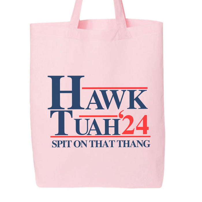 Hawk Tuah Spit On That Thang 2024 | Hawk Tuah Tote Bag | Election Bag | Political Canvas Tote Bag C1075 - GOP