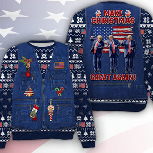 Make Christmas Great Again Ugly Sweater | Funny Trump Dancing All-Over-Printed Sweatshirt | Christmas Gift For Trump Supporters 683602 – GOP
