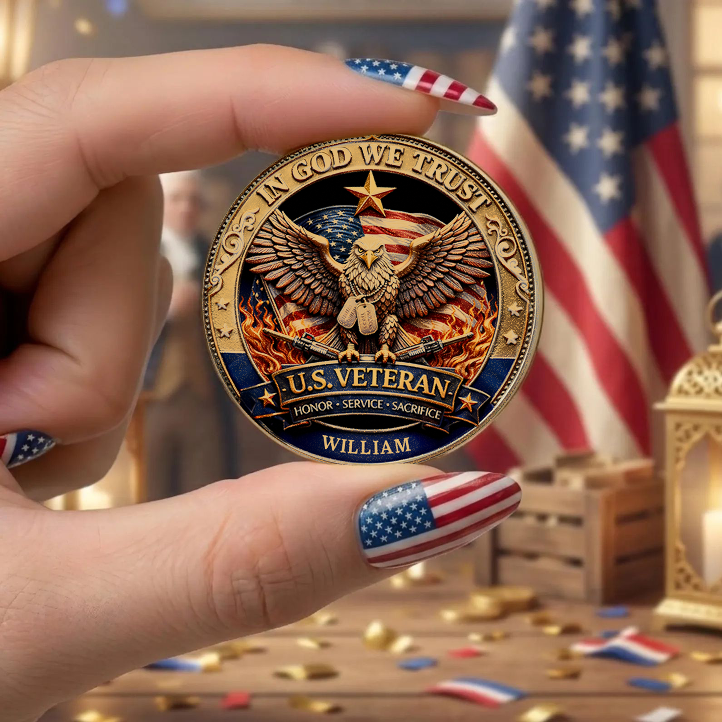 USA 250 Years Of Freedom Commemorative Coin | Patriotic Coin Gift For Veteran 684637