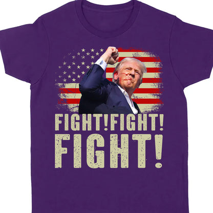 Trump Fight Fight Fight Shirt | Republican Shirt | Trump 2024 Shirt | Trump Supporters Shirt Dark T1565 - GOP