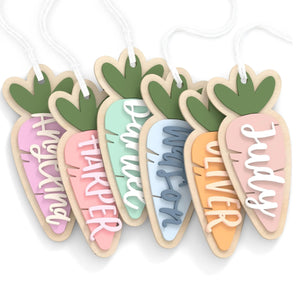 Personalized Carrot Easter Basket Tag, Custom Bunny Gift Tag, Kids Easter Name Tag 684442