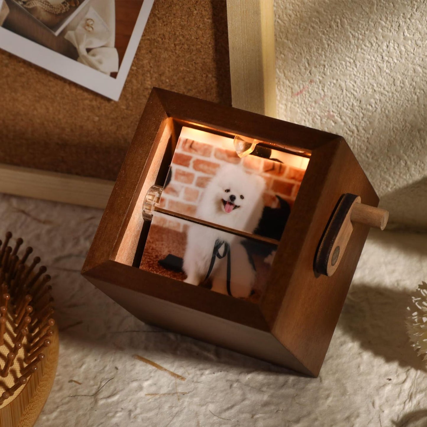 Custom Pet Photo Flipbook Frame, Personalized Photo Box With Light, Picture Box, Gift For Dog Lovers, Cat Lovers 683867