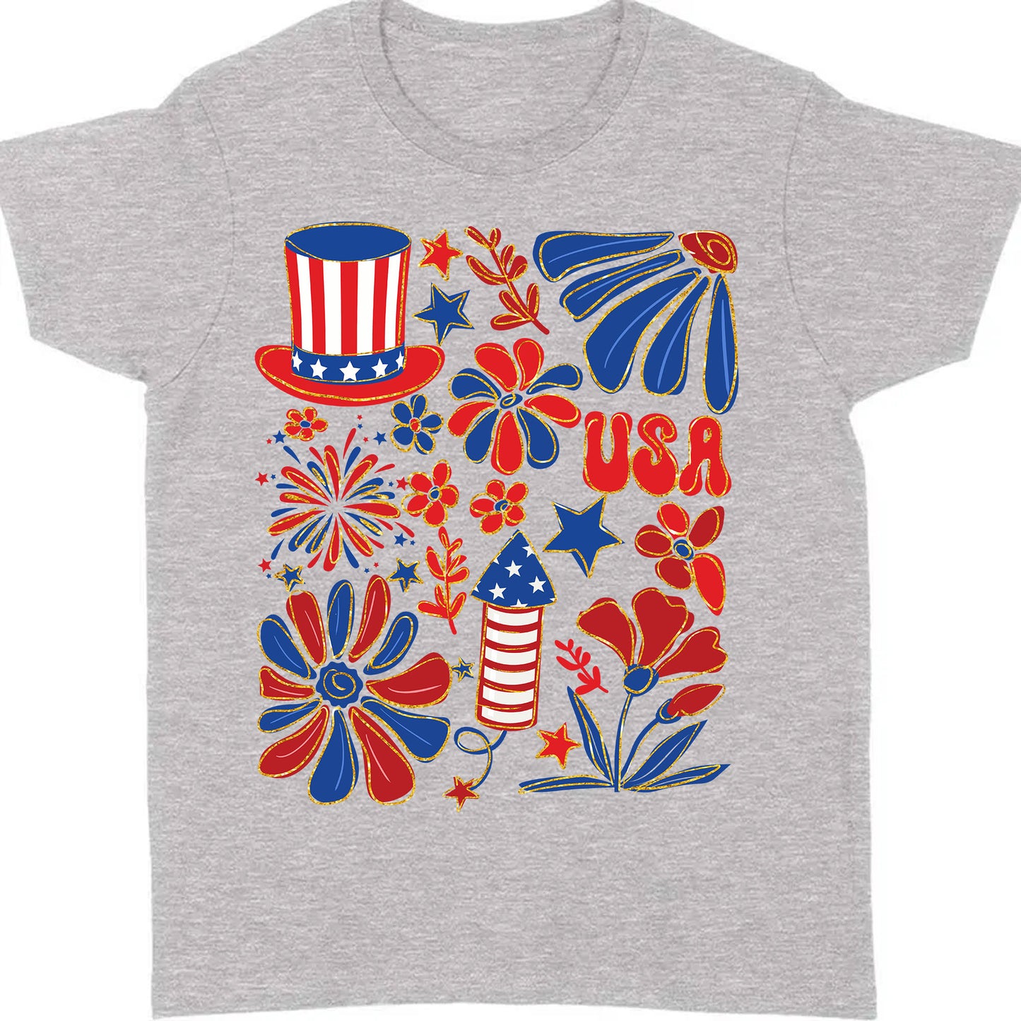 Retro America Coquette Shirt | Floral 4th Of July T-Shirt | Vintage USA Shirt | Land Of The Free Shirt | Independence Day Shirt 682323