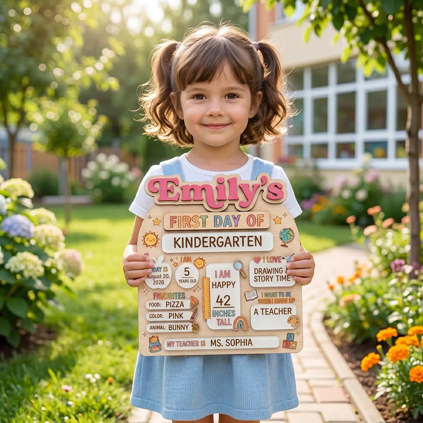 Personalized First Day of School Sign, Custom Back to School Board, Preschool Kindergarten Photo Prop 685371
