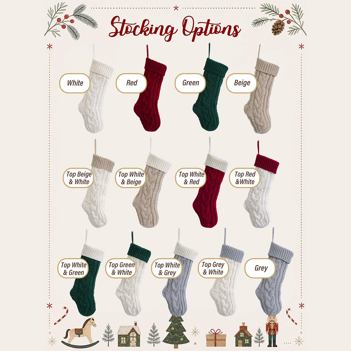 Personalized Knit Christmas Stocking, Custom Name Holiday Gift For Family 686710 WFD